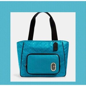 Court Tote In Signature Nylon With Coach Patch NWT